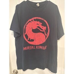 Vintage Mortal Kombat Dragon Logo Graphic T-Shirt Mens XL Movie Promo Tee
